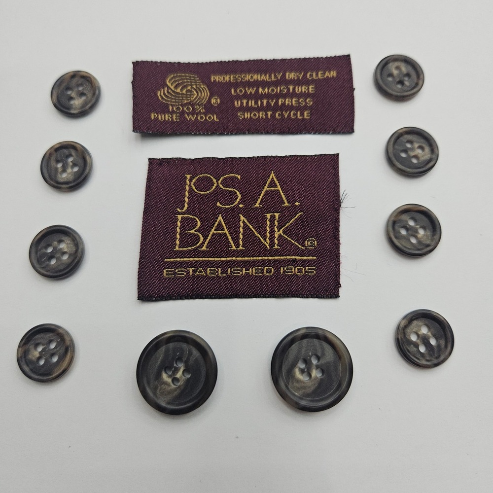 Jos A Bank Brown Swirl Suit‎ Blazer Replacement Buttons Marbled Set of 10 Sewing